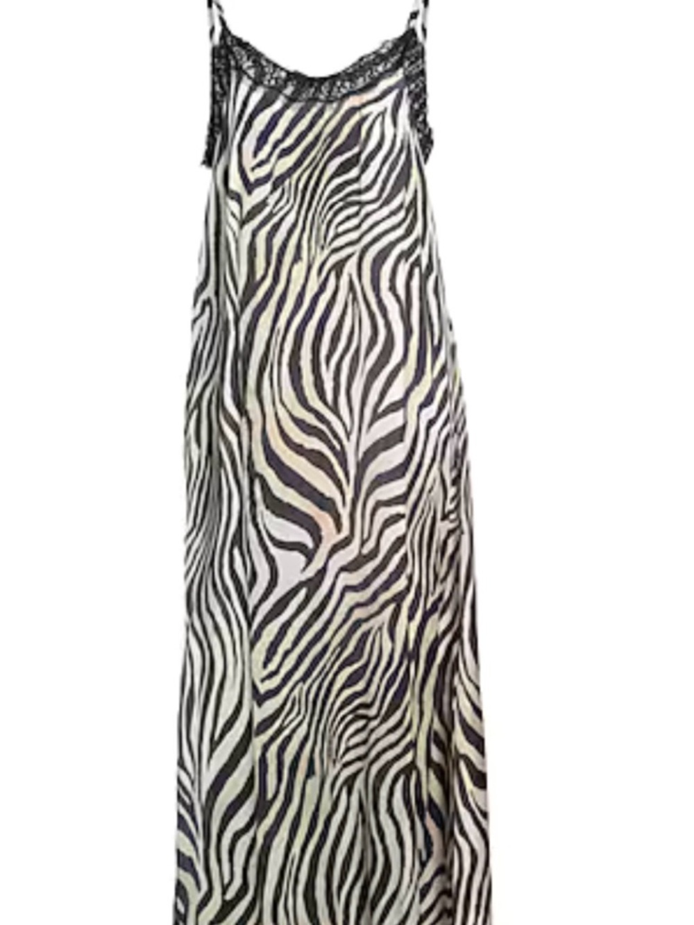 Zebra-Print Maxi Slip Dress - Black & White